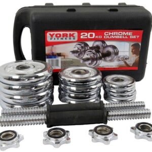 طقم دامبلز كروم 20 ك مع حقيبة