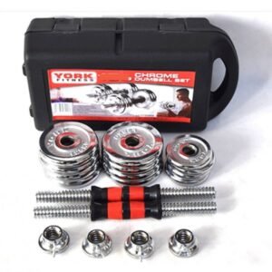 طقم كروم احمر 2 دامبلز مع شنطه