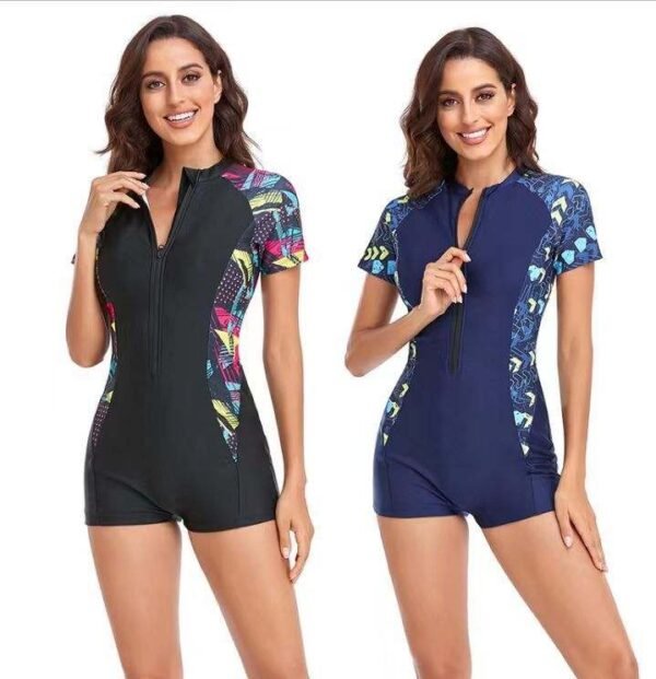 مايوه سباحه Zipper Sporty One-piece