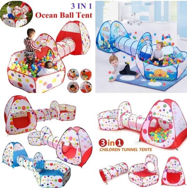 خيمة ونفق العاب مع سلة طابات