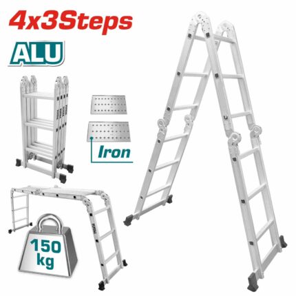 سلالم قابل للطي Aluminium Extension Collapsible Step Ladder