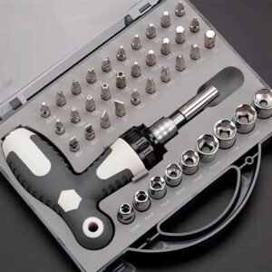 طقم براغي مع مفتاح Ratchet screwdriver set with Retractable T-Handle