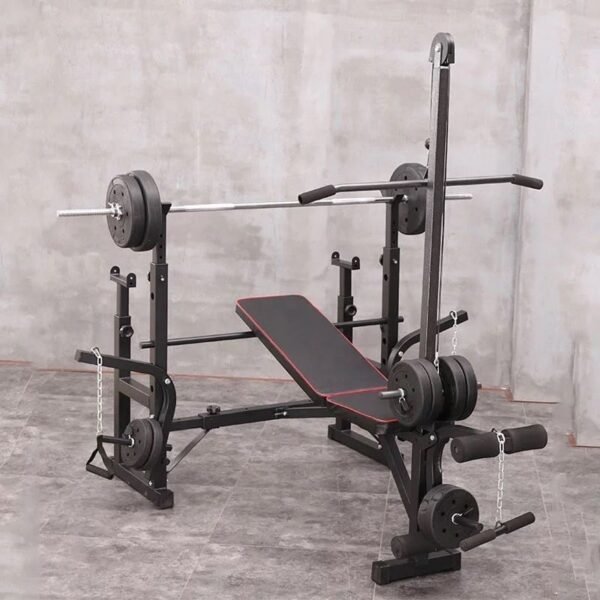 Multi iron bench with front pulley