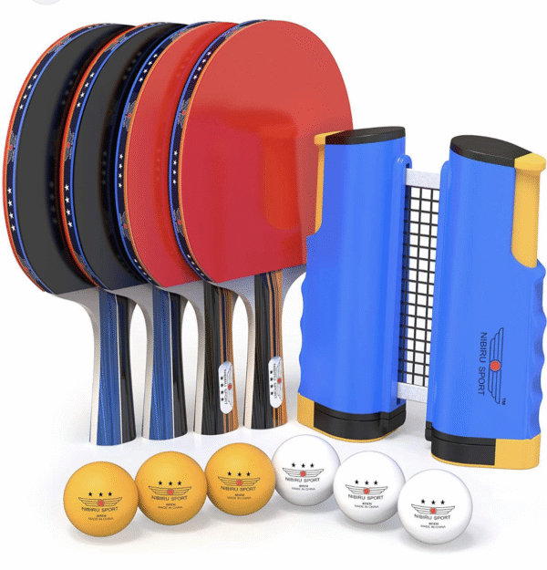 Racket set with balls and legs with net