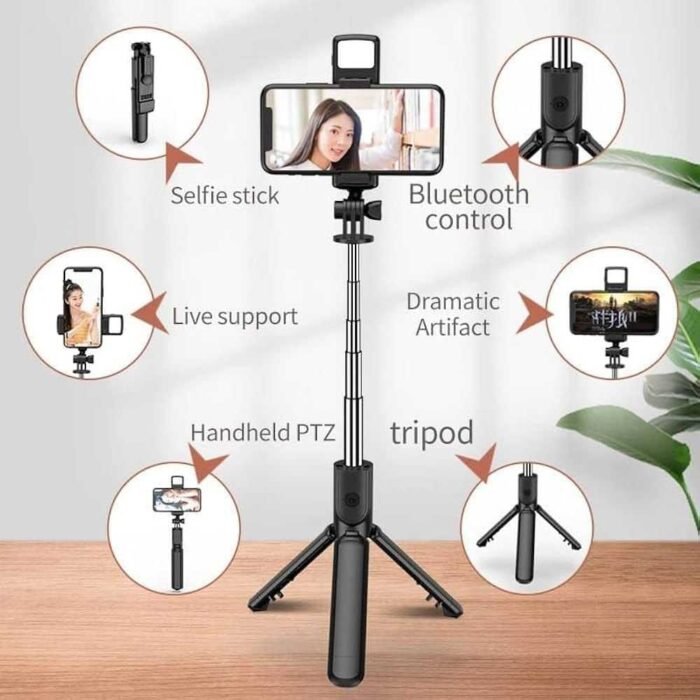 Extendable Selfie Stick Tripod Phone Tripod with,Group Selfies/Live Streaming/Video Recording Compatible with All Cellphones