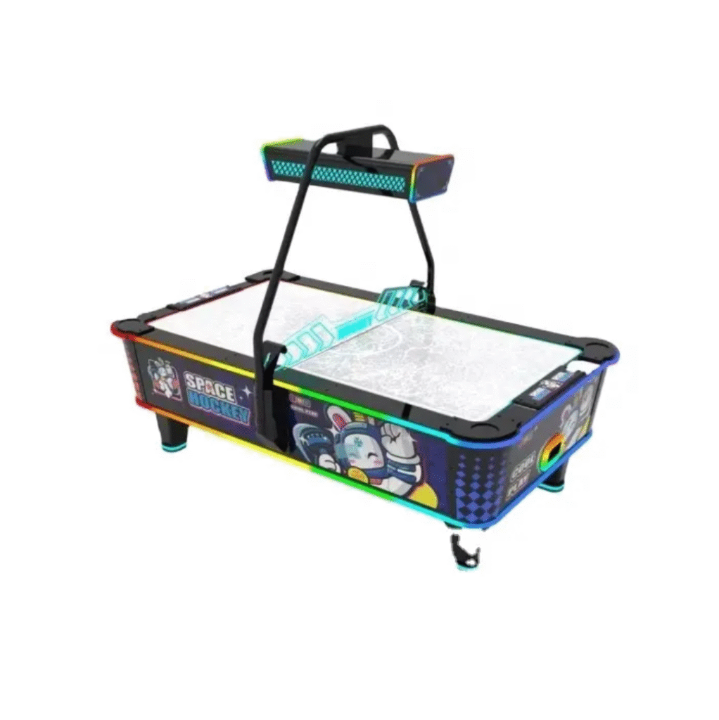 Coin operated hockey table