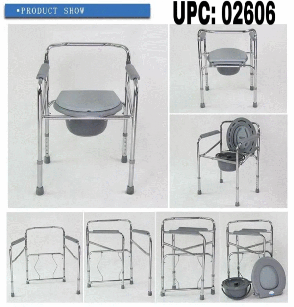 Folding toilet chair for elderly patients
