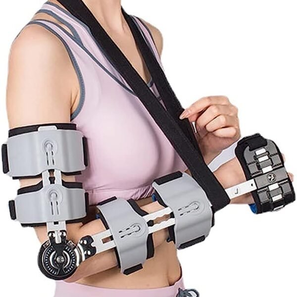 Adjustable hinged elbow brace