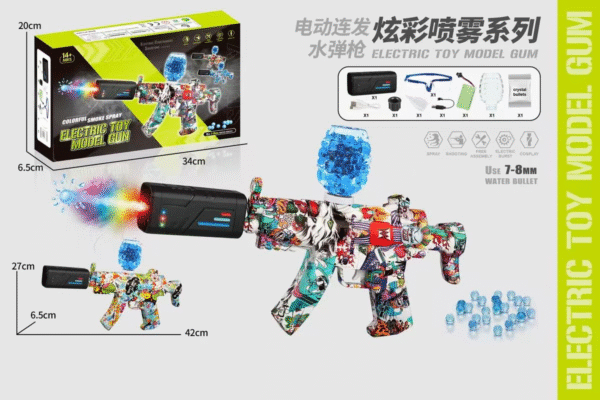 Water bead gun with laser