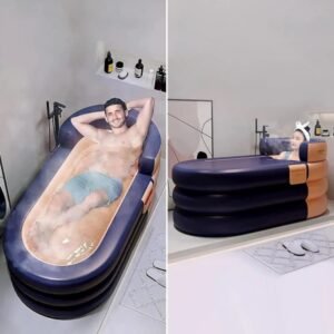 Portable Inflatable Foldable Bathtub with Electric Air Pump and Quick Drain