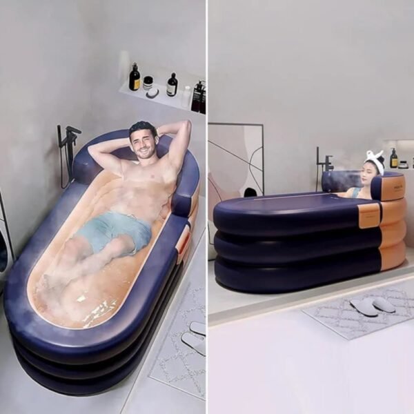 Portable Inflatable Foldable Bathtub with Electric Air Pump and Quick Drain