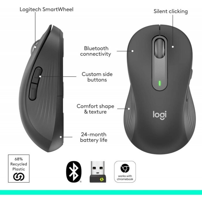ماوس Logitech Signature M650 L اللاسلكي لليد اليسرى - Image 2