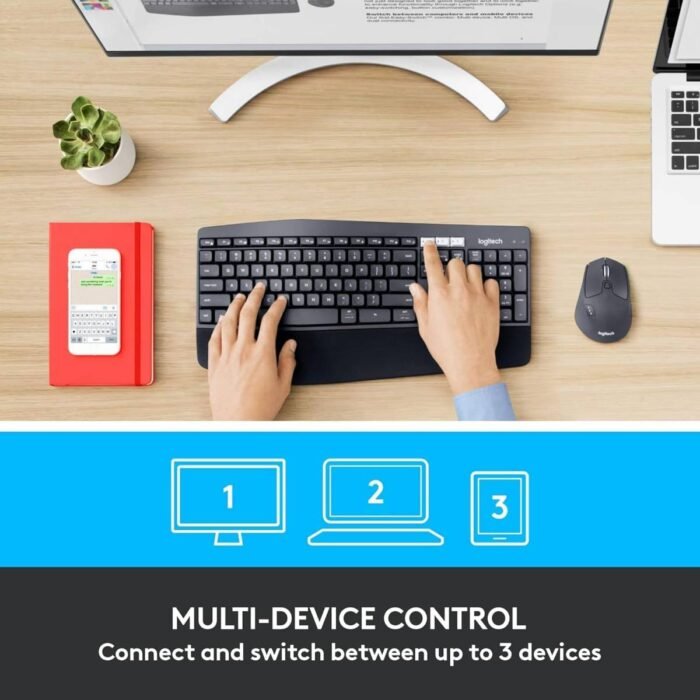 ⁦لوحة مفاتيح وماوس لاسلكيتان Logitech MK850 عالية الأداء⁩ - الصورة ⁦2⁩