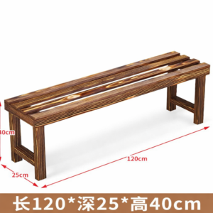 long rustic wooden bench