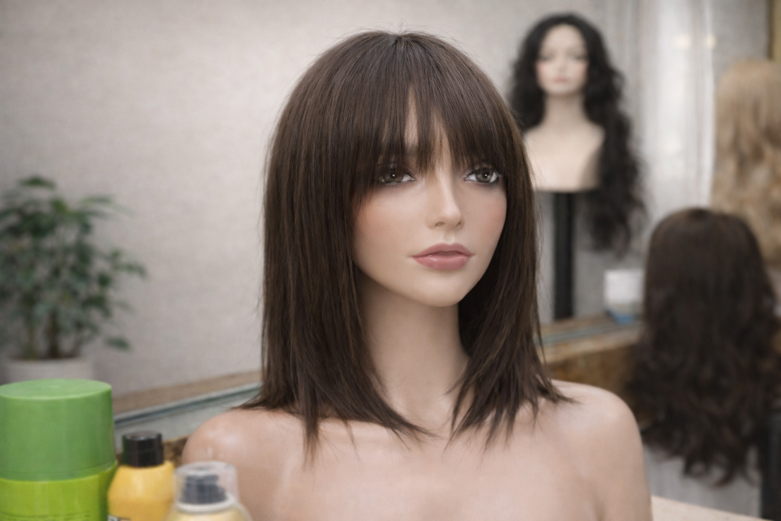 شعر مستعار ( باروكة ) قصة لوب ناعمة مع غرة كاملة شعر مستعار ( باروكة ) قصة لوب ناعمة مع غرة كاملة - الصورة 1