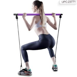 Pilates stick with resistance bands
