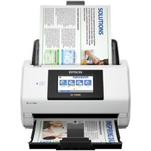 سكانر ماسح ضوئي Epson WorkForce DS-790WN، سرعة مسح ضوئي أحادي الجانب 45 صفحة في الدقيقة وسرعة مسح ضوئي مزدوج الجانب 90 صورة في الدقيقة، وحدة تغذية تلقائية للمستندات بسعة 100 ورقة، دقة 600 نقطة في البوصة، تقنية التعرف الضوئي على الأحرف (OCR).