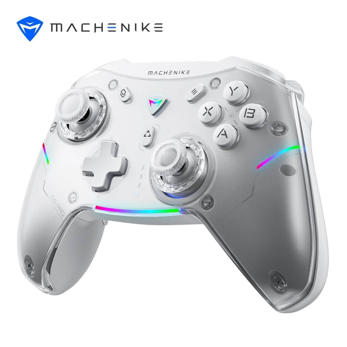 وحدة تحكم الألعاب اللاسلكية MACHENIKE G5 Pro لأجهزة الكمبيوتر التي تعمل بنظام Windows، وSwitch، وiOS، وAndroid، مزودة بعصا تحكم تعمل بتقنية تأثير هول/جيروسكوب، وإضاءة RGB - أبيض وحدة تحكم الألعاب اللاسلكية MACHENIKE G5 Pro لأجهزة الكمبيوتر التي تعمل بنظام Windows، وSwitch، وiOS، وAndroid، مزودة بعصا تحكم تعمل بتقنية تأثير هول/جيروسكوب، وإضاءة RGB - أبيض - الصورة 1