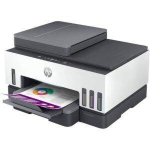 HP Smart Tank 790 All-in-One Printer wireless, Print, Scan, Copy, Fax, Auto Duplex Printing, Document Feeder, Print up to 18000 black or 8000 color pages, White/Grey