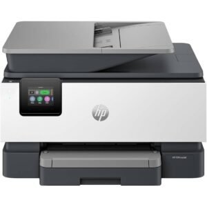 طابعة HP OfficeJet Pro 9123 متعددة الوظائف - لاسلكية، مزودة بوحدة تغذية تلقائية للمستندات، طباعة على الوجهين، مسح ضوئي على الوجهين، مسح ضوئي إلى PDF/بريد إلكتروني، شاشة لمس