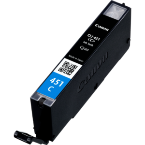 خرطوشة حبر أصلية من كانون CLI-451C باللون السماوي، تطبع حتى 304 صفحة A4