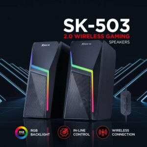 سماعات ألعاب Xtrike Me Dream My Life، بإضاءة خلفية، ستيريو، SK-503، أسود