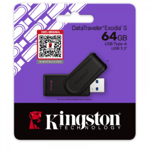 محرك أقراص فلاش USB من نوع Kingston DataTraveler® Exodia™ S، فئة المبتدئين، USB 3.2 الجيل الأول - سعة 64 جيجابايت