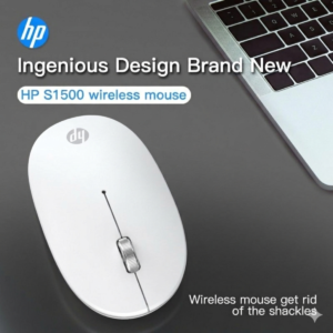 HP Mouse S1500 Wireless Ergonomic Design 1600 DPI Mouse Smart Auto-sleep Function - White<br/>