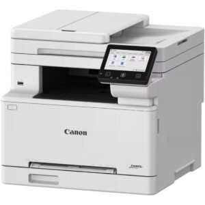 طابعة كانون i-SENSYS MF664Cdw متعددة الوظائف ليزرية ملونة، سرعة 25 صفحة في الدقيقة، 3 وظائف في 1: طباعة، مسح ضوئي، نسخ، طباعة على الوجهين تلقائياً، اتصال لاسلكي وإيثرنت جيجابت، طباعة آمنة، شاشة لمس 12.7 سم، لون أبيض
