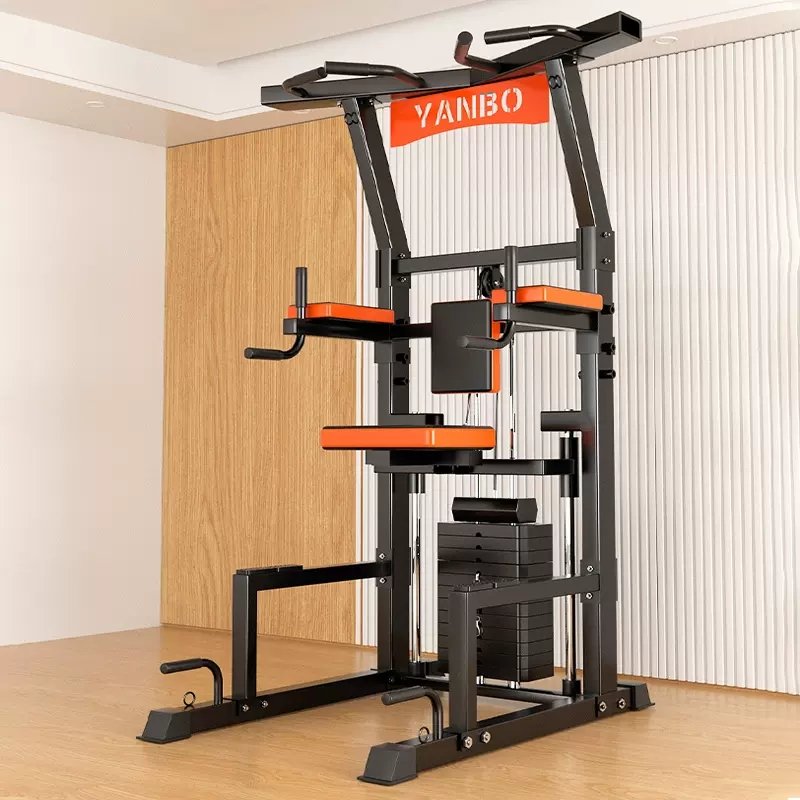 Professional pull-up and parallel bar exercise station with weights Professional pull-up and parallel bar exercise station with weights - Image 1