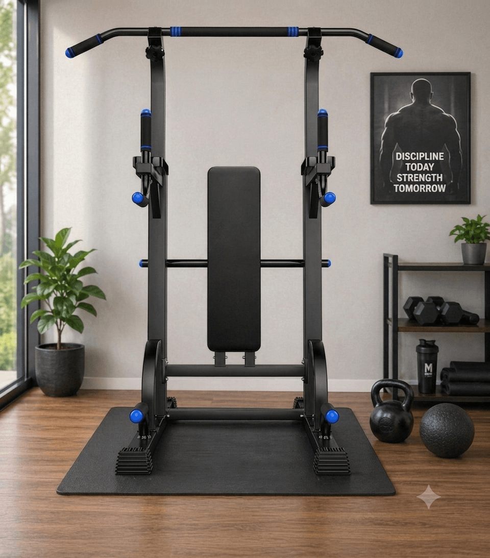 Padded professional pull-up and parallel bar exercise station (1) Padded professional pull-up and parallel bar exercise station - Image 1