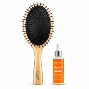 فرشاة شعر بيضاوية (Wooden Paddle Brush) مع سيروم فيتامين C
