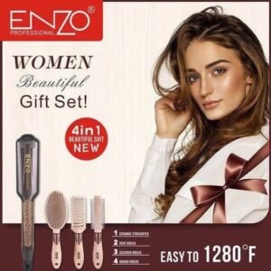 مجموعة هدايا تصفيف الشعر الاحترافية 4 في 1 للسيدات من  ENZO