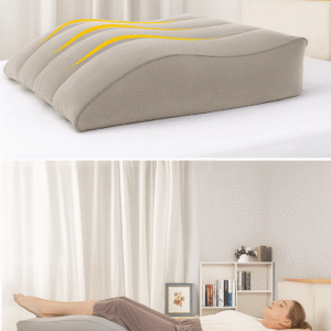 Lower inclined foot elevation cushion (inflatable/comfortable)