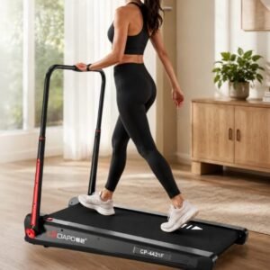 Foldable home electric treadmill with support handle