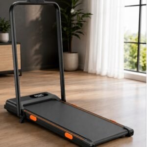 Flat walking machine with handle and phone holder W9710