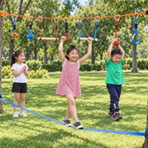 Ninja adventure and suspended balance course for kids