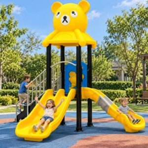 Outdoor recreational play station for children